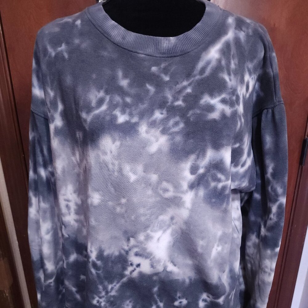 American Eagle Women's Sweater Size Small Tie Dye Gray Pullover Cotton Blend